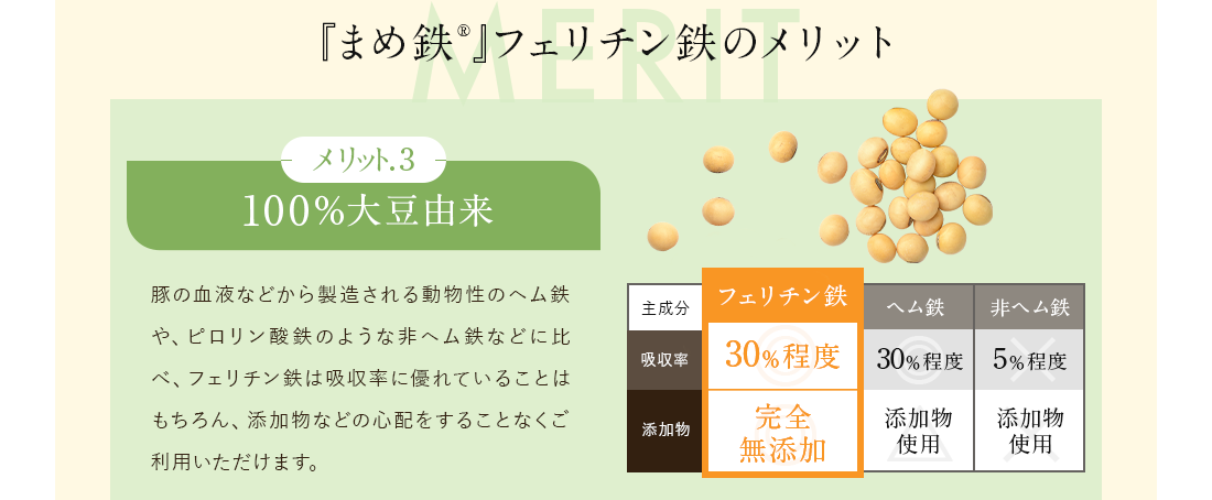 『まめ鉄』フェリチン鉄のメリット