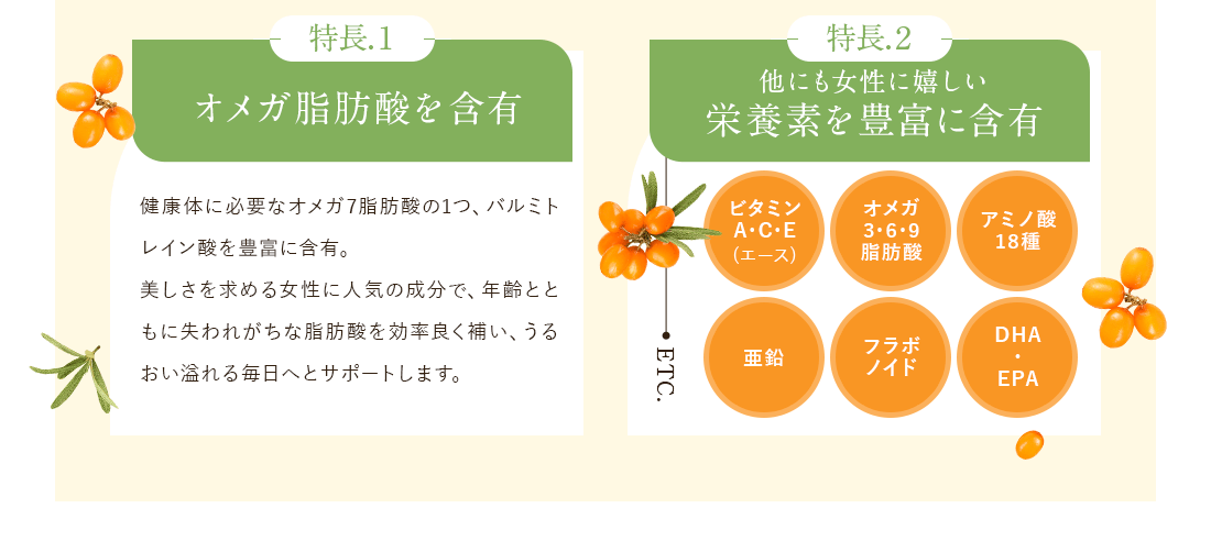 オメガ脂肪酸を含有